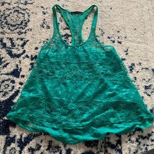 💚 Teal/Green Lace Racerback Tank Top